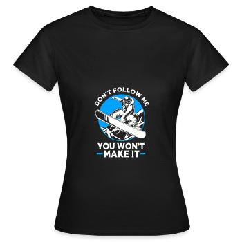Snowboard Snowboard Vacances snowboard Snowboarders - T-shirt Femme - noir - Devant - AI Model Female 172 dark (172cm)