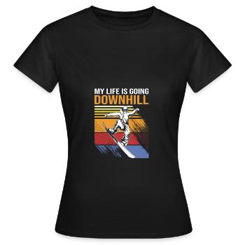 Snowboard Snowboard Vacances snowboard Snowboarders - T-shirt Femme - noir - Devant - AI Model Female 172 dark (172cm)