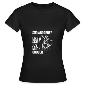 Snowboard Snowboard Vacances snowboard Snowboarders - T-shirt Femme - noir - Devant - AI Model Female 172 dark (172cm)
