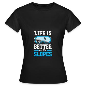 Snowboard Snowboard Vacances snowboard Snowboarders - T-shirt Femme - noir - Devant - AI Model Female 172 dark (172cm)