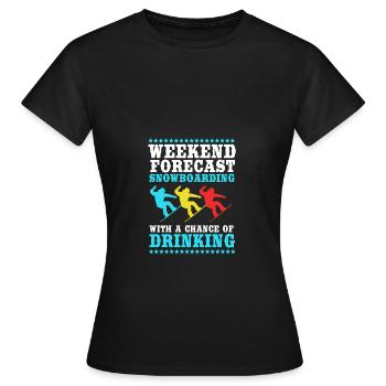Snowboard Snowboard Vacances snowboard Snowboarders - T-shirt Femme - noir - Devant - AI Model Female 172 dark (172cm)