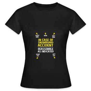 Snowboard Snowboard Vacances snowboard Snowboarders - T-shirt Femme - noir - Devant - AI Model Female 172 dark (172cm)