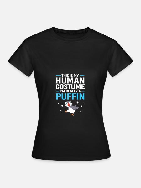 Papageientaucher Puffin - Dame-T-shirt - sort
