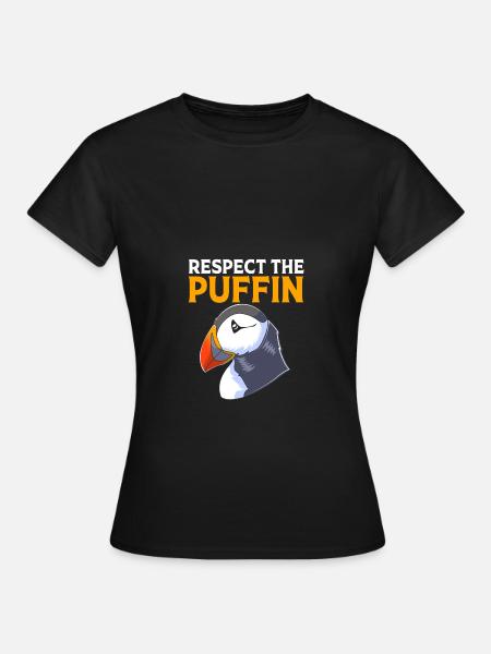 Papageientaucher Puffin - Dame-T-shirt - sort