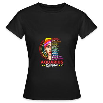 Sternzeichen Wassermann - Frauen T-Shirt - Schwarz - Vorne - AI Model Female 172 dark (172cm)