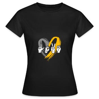 Deaf Deaf Deaf Sign Language - Women's T-Shirt - black - Front - AI Model Female 172 dark (172cm)