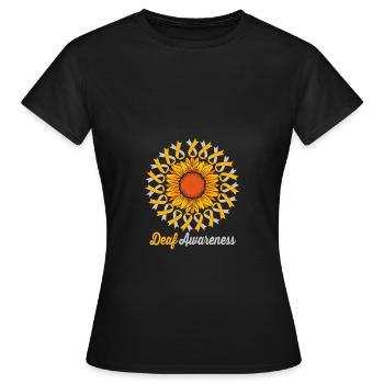 Deaf Deaf Deaf Sign Language - Women's T-Shirt - black - Front - AI Model Female 172 dark (172cm)