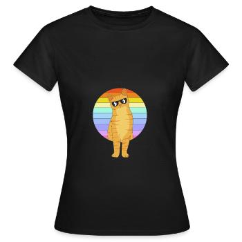 Tabby Cat - Women's T-Shirt - black - Front - AI Model Female 172 dark (172cm)