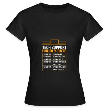 Tech Support - Women's T-Shirt - black - Front - AI Model Female 172 dark (172cm)