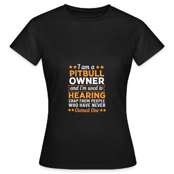 Pitbull - Frauen T-Shirt - Schwarz - Vorne - AI Model Female 172 dark (172cm)