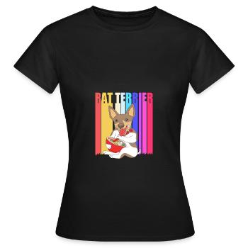 Rat Terrier - Frauen T-Shirt - Schwarz - Vorne - AI Model Female 172 dark (172cm)