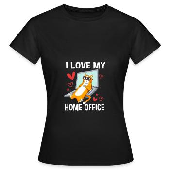Remote Homeoffice - Frauen T-Shirt - Schwarz - Vorne - AI Model Female 172 dark (172cm)