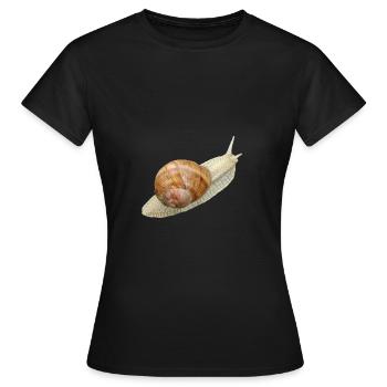 Schnecke, Weinbergschnecke - Frauen T-Shirt - Schwarz - Vorne - AI Model Female 172 dark (172cm)