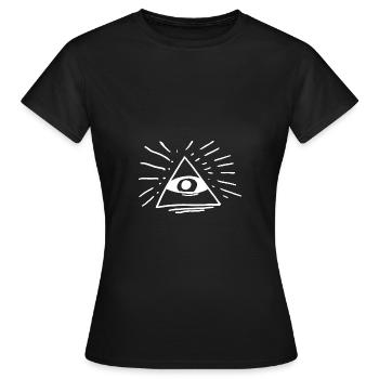 Œil Illuminati - T-shirt Femme - noir - Devant - AI Model Female 172 dark (172cm)