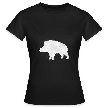 Wildschwein - Frauen T-Shirt - Schwarz - Vorne - AI Model Female 172 dark (172cm)