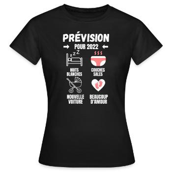 Prognose für 2022 - Geschenk Baby Anzeige - Frauen T-Shirt - Schwarz - Vorne - AI Model Female 172 dark (172cm)