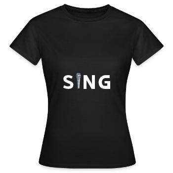 Sing micro - T-shirt Femme - noir - Devant - AI Model Female 172 dark (172cm)