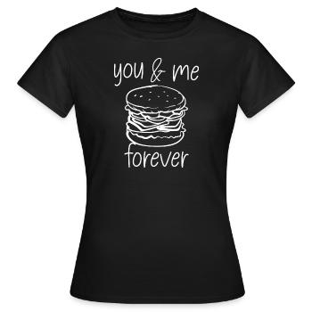 Burger ich liebe Burger - Frauen T-Shirt - Schwarz - Vorne - AI Model Female 172 dark (172cm)