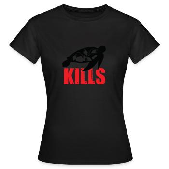Plastique tue tortue tortue en plastique - T-shirt Femme - noir - Devant - AI Model Female 172 dark (172cm)