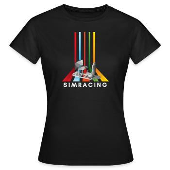 Simracer, Simracing, Cockpit, Wheelchair Gift - Women's T-Shirt - black - Front - AI Model Female 172 dark (172cm)