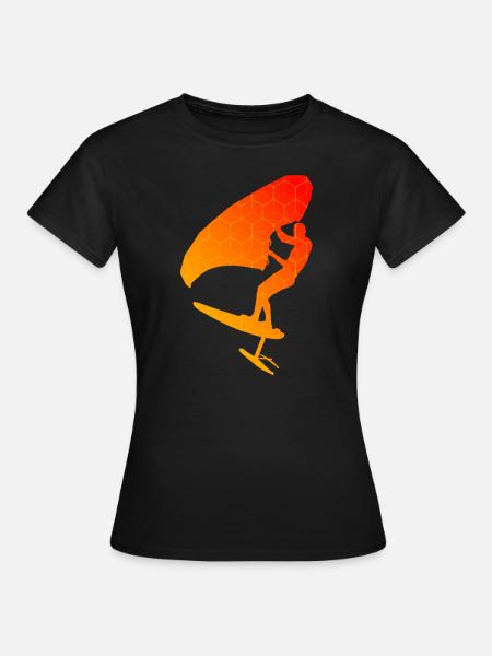 wingfoil femmes hydroptère hommes wingsurf wingsurfe - T-shirt Femme - noir