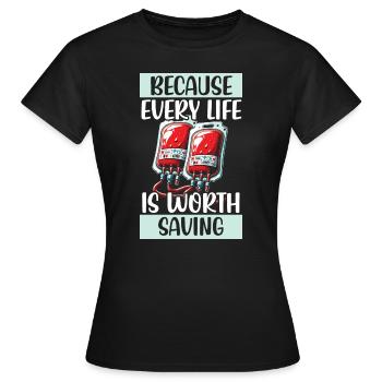 Don de sang Éducation Donner du sang - T-shirt Femme - noir - Devant - AI Model Female 172 dark (172cm)
