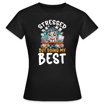 Trouble du stress Psyché Conscience du stress - T-shirt Femme - noir - Devant - AI Model Female 172 dark (172cm)