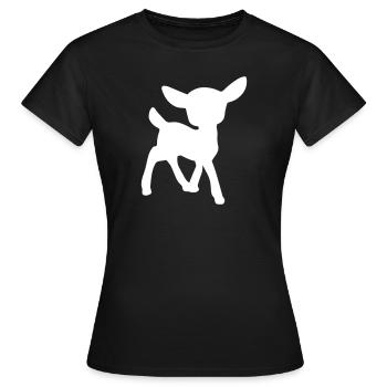 Rehkitz - Frauen T-Shirt - Schwarz - Vorne - AI Model Female 172 dark (172cm)