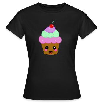 Muffin mit rosa Wangen - Frauen T-Shirt - Schwarz - Vorne - AI Model Female 172 dark (172cm)