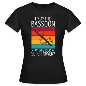 Bassoonist design for woodwind orchestra - Women's T-Shirt - black - Front - AI Model Female 172 dark (172cm)