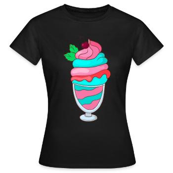 Sundae - Women's T-Shirt - black - Front - AI Model Female 172 dark (172cm)