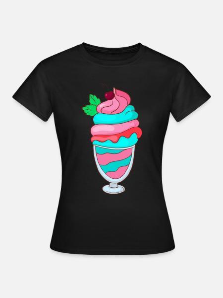 Eisbecher - Frauen T-Shirt - Schwarz