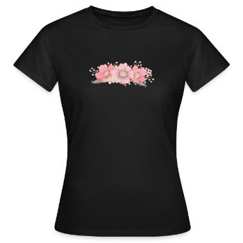 flowers - Women's T-Shirt - black - Front - AI Model Female 172 dark (172cm)