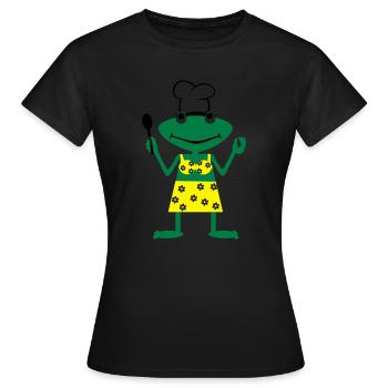 Cook frog - Frauen T-Shirt - Schwarz - Vorne - AI Model Female 172 dark (172cm)