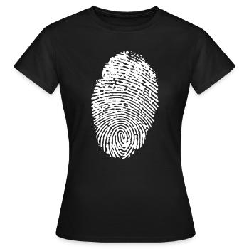 fingerprint plain invert - Women's T-Shirt - black - Front - AI Model Female 172 dark (172cm)