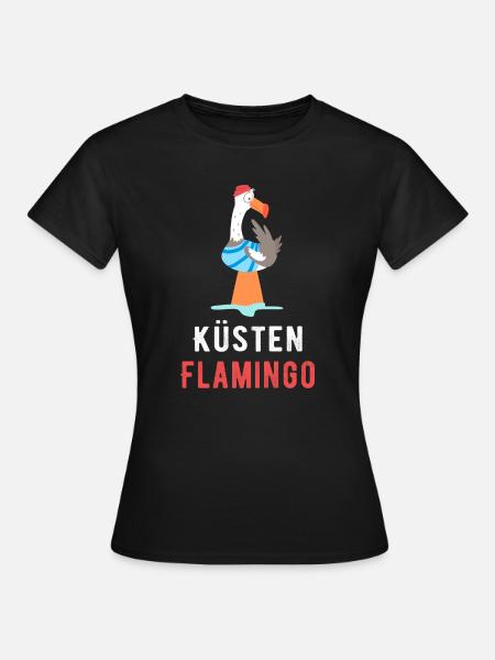 Küsten Flamingo - Frauen T-Shirt - Schwarz