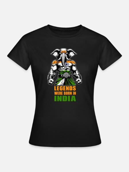 Indien Elefanten Legenden Design - Frauen T-Shirt - Schwarz
