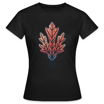 Illustration rustique de feuille d’automne - T-shirt Femme - noir - Devant - AI Model Female 172 dark (172cm)