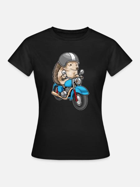 Igel Motorrad - Frauen T-Shirt - Schwarz