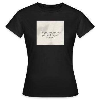 Try - Women's T-Shirt - black - Front - AI Model Female 172 dark (172cm)
