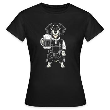 Teckel Bavière Costume traditionnel bavarois Festival folklorique Bière - T-shirt Femme - noir - Devant - AI Model Female 172 dark (172cm)