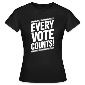 Chaque vote compte - T-shirt Femme - noir - Devant - AI Model Female 172 dark (172cm)