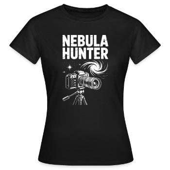 Nebula Hunter Telescope Art - Women's T-Shirt - black - Front - AI Model Female 172 dark (172cm)