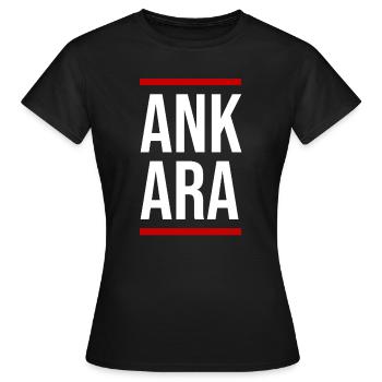 Typographie en blocs gras d’Ankara - T-shirt Femme - noir - Devant - AI Model Female 172 dark (172cm)