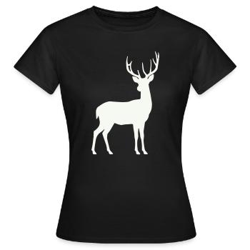 Silhouette de cerf au clair de lune - T-shirt Femme - noir - Devant - AI Model Female 172 dark (172cm)