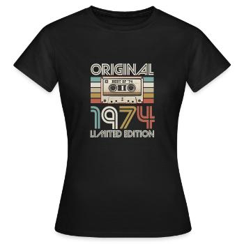 Original 1974 Limited Edition Cassette - Women's T-Shirt - black - Front - AI Model Female 172 dark (172cm)