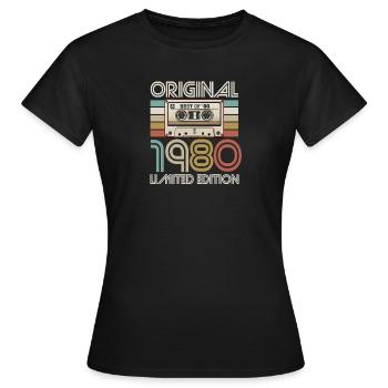 Original 1980 Édition Limitée - T-shirt Femme - noir - Devant - AI Model Female 172 dark (172cm)