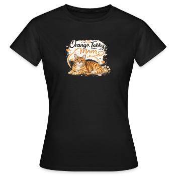 Orange Tabby Mom Cat Illustration - Women's T-Shirt - black - Front - AI Model Female 172 dark (172cm)
