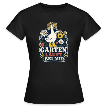 Garten läuft bei mir – Garten-Gans - Frauen T-Shirt - Schwarz - Vorne - AI Model Female 172 dark (172cm)