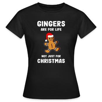 Gingers for Life Noël Pain d’épices de Noël - T-shirt Femme - noir - Devant - AI Model Female 172 dark (172cm)